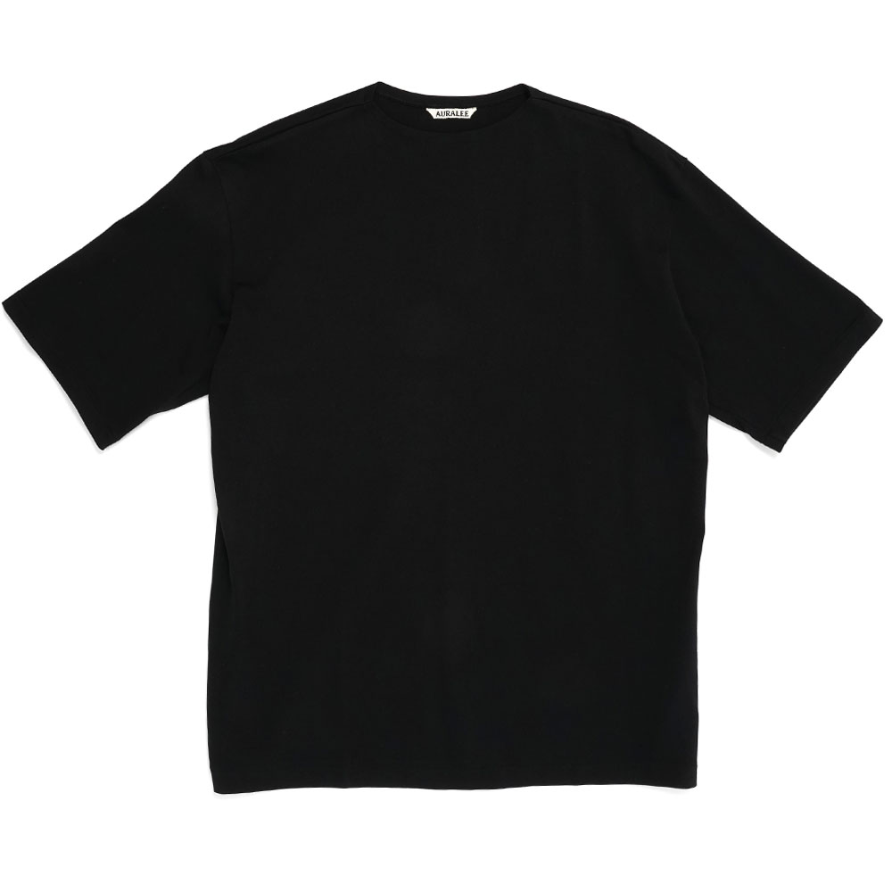 LUSTER PLAITING BOAT NECK TEE BLACK