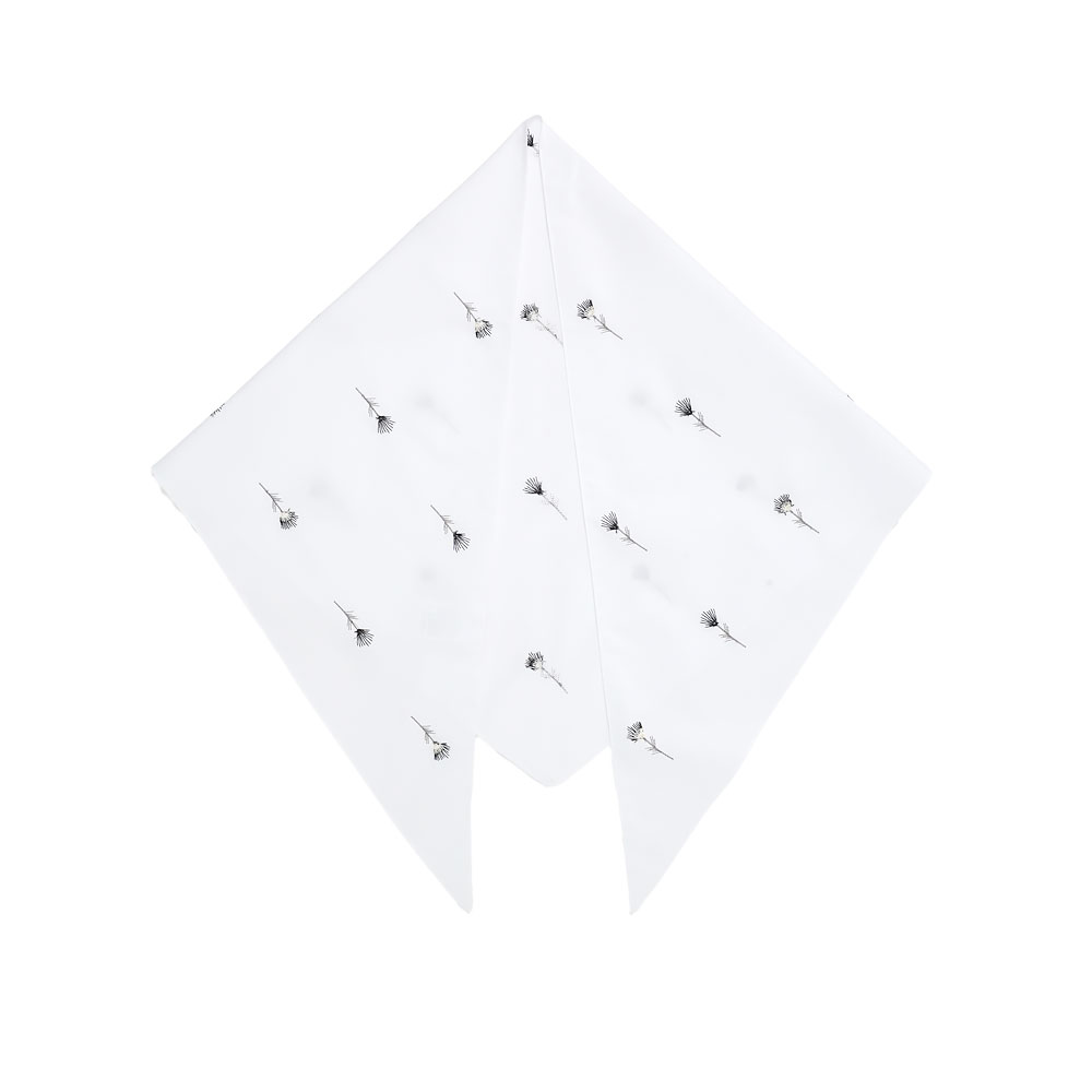 FOULARD WHITE FLOWERS POPELINE