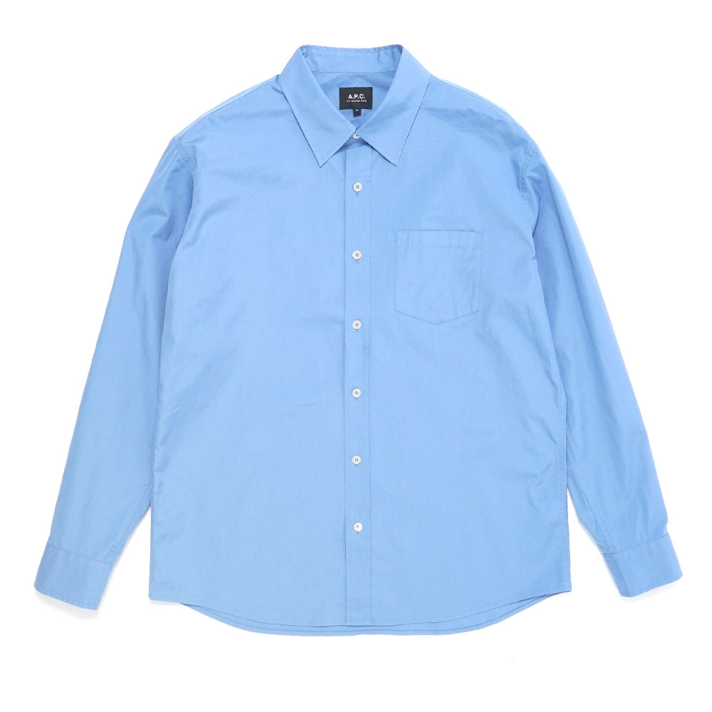 OWEN CHEMISE- POPELINE DE COTON BIOLOGIQUE STONEE BLEU