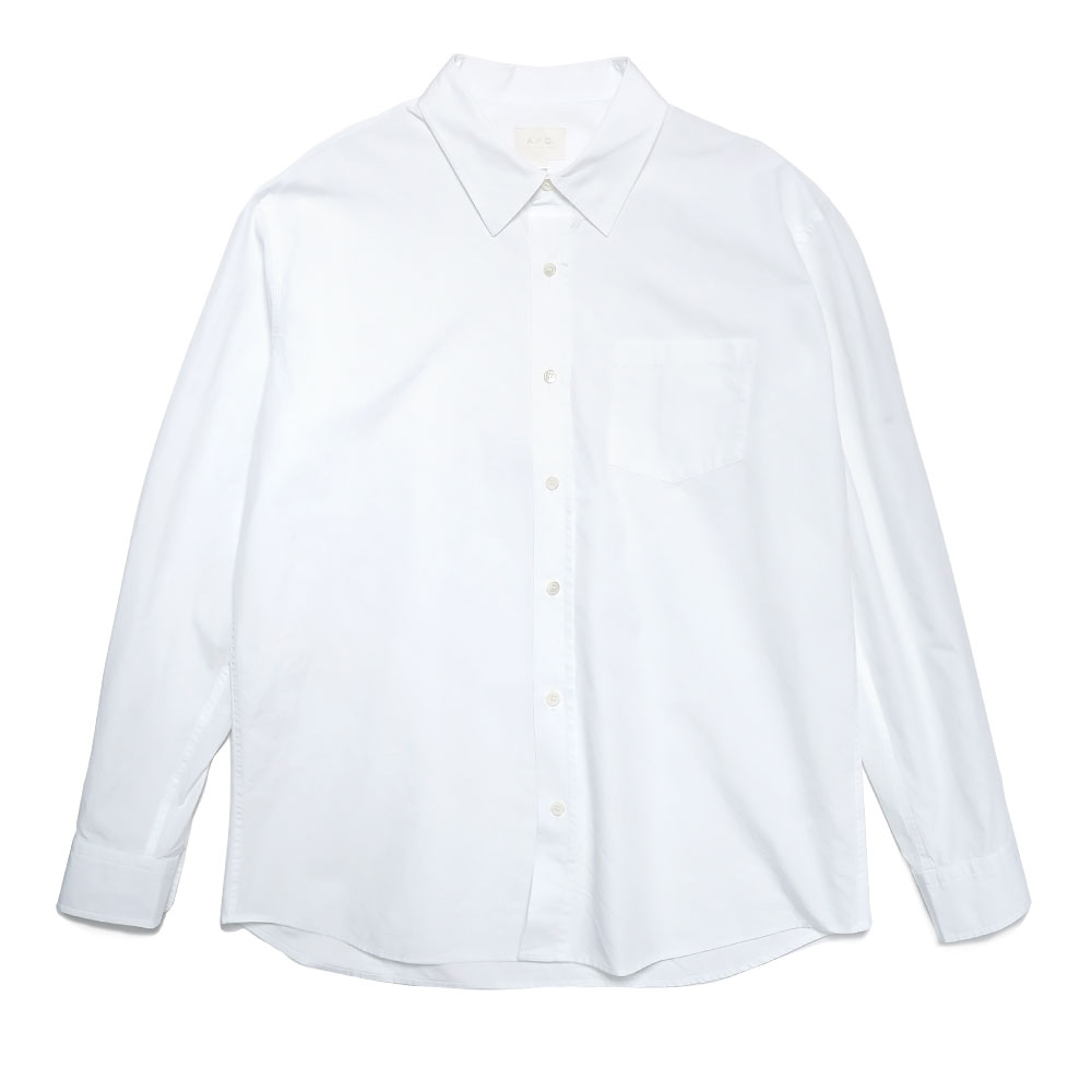 OWEN CHEMISE- POPELINE DE COTON BIOLOGIQUE STONEE BLANC