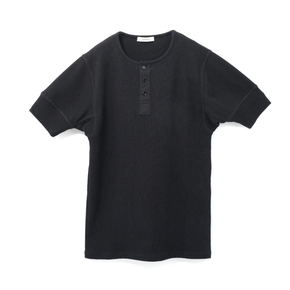 RIB HENLEY TOP BLACK
