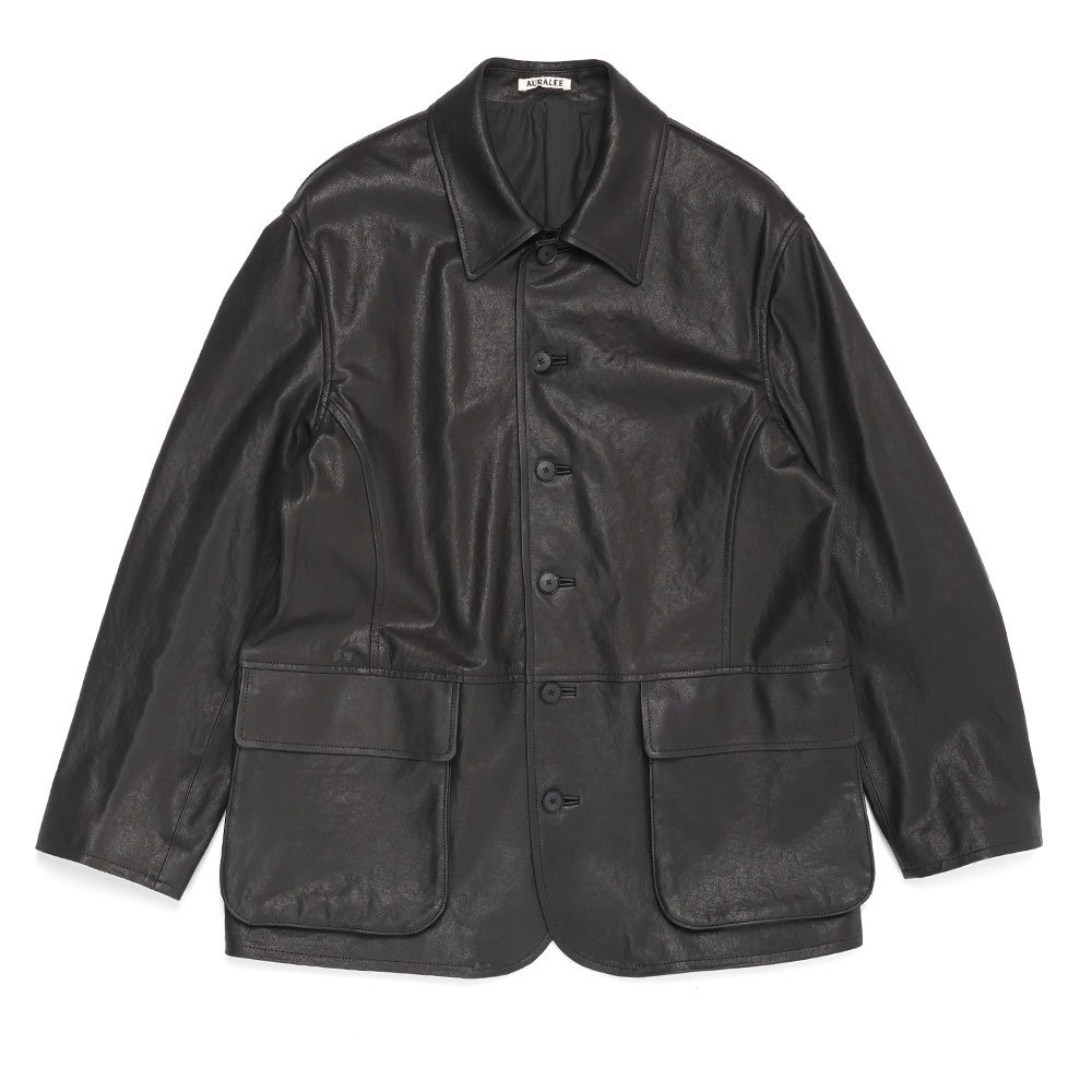 TEXTURED LAMB LEATHER BLOUSON BLACK  A26SB01BL