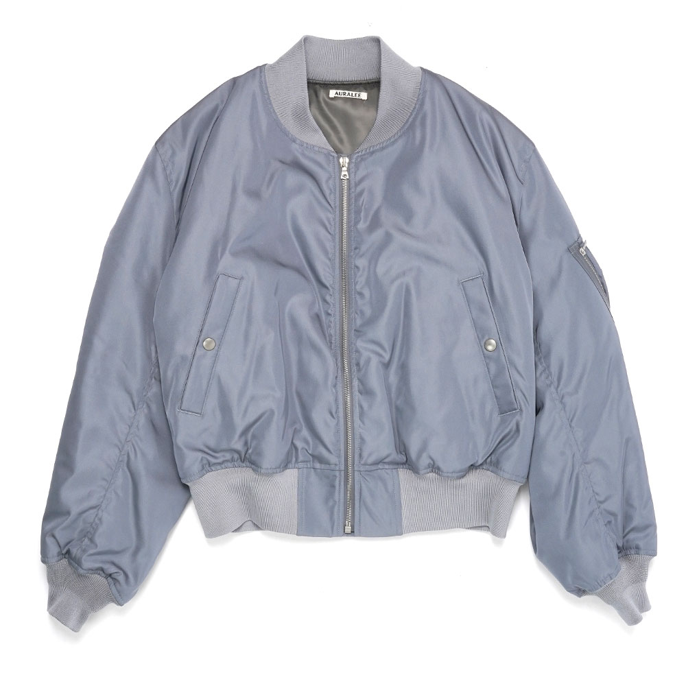 HIGH DENSITY SILK TWILL FLIGHT BLOUSON BLUE GRAY A26SB01AR