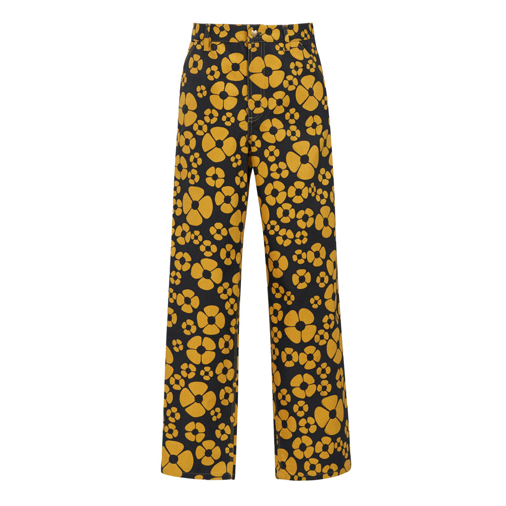 MARNI × CARHARTT WIP FLORAL TROUSERS YELLOW_