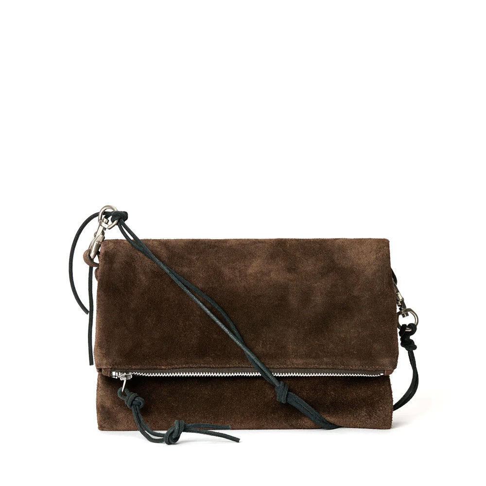NECESSITY BAG WENGE BROWN WET SUEDE