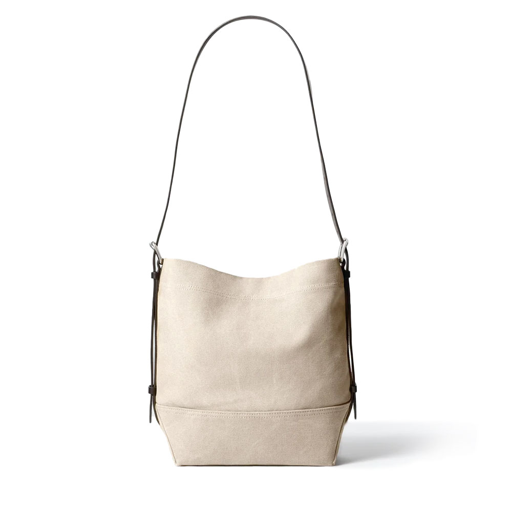 SMALL BELTED TOTE DARK LINEN