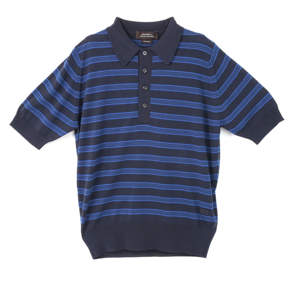 BREEZE POLO NAVY/BLUE Produced in partnership with John Smedley