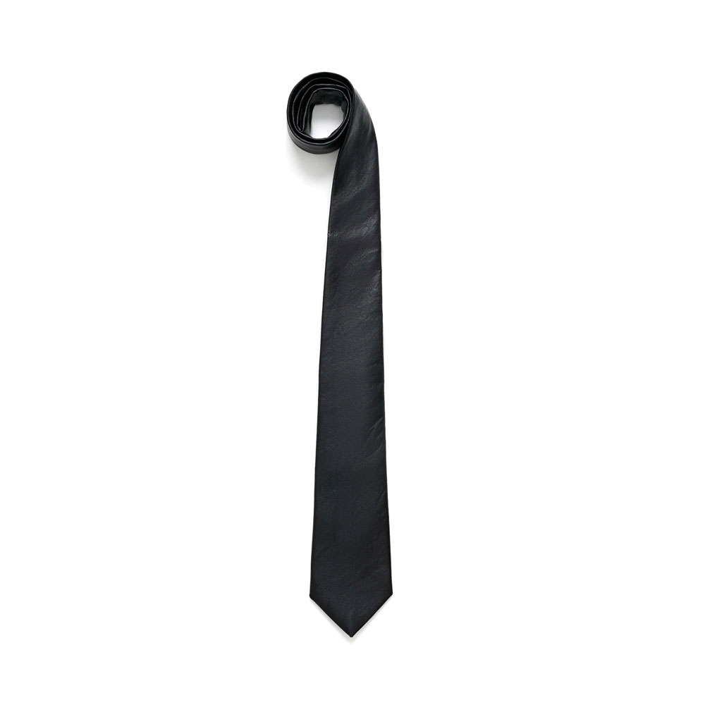 TIE BLACK REAL FAKE LEATHER