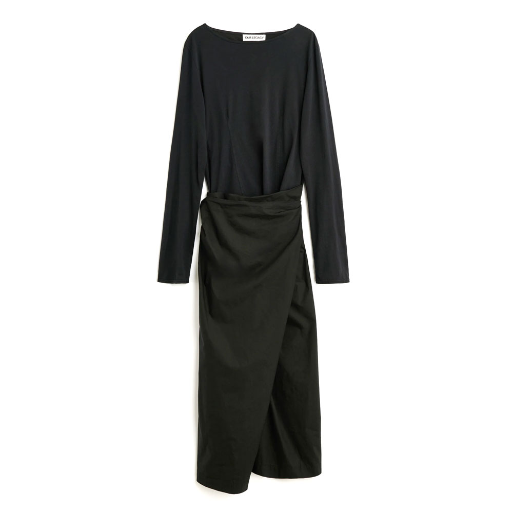 TWISTED DRESS VOID BLACK CLEAN JERSEY