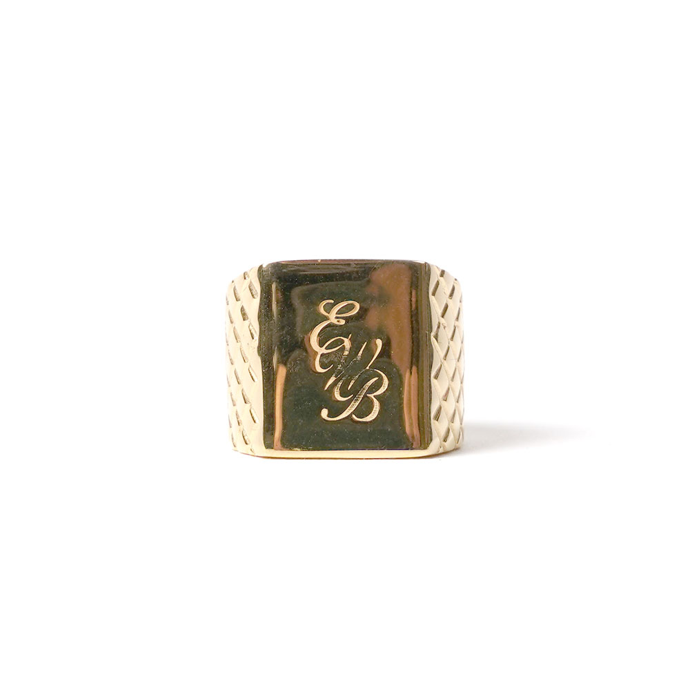 QUILTED EWB RING GOLD