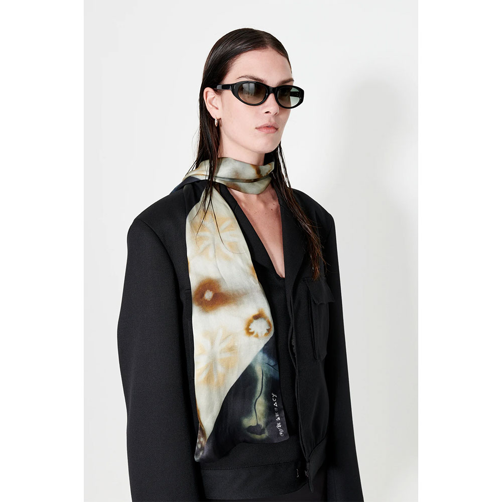 JKPT STORE / LONG SILK SCARF GUST FLOWER PRINT