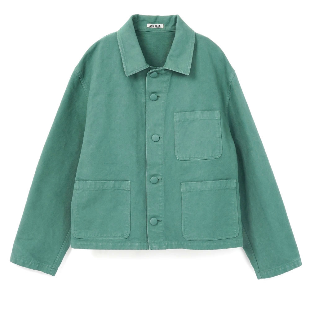 GARMENT-DYED ORGANIC SHORT WORK JACKET A26SB02OG FOREST GREEN