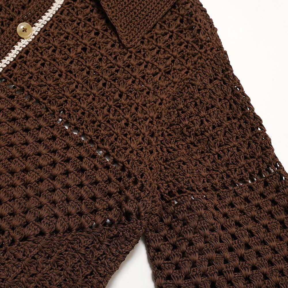 JKPT STORE / HAND KNIT COLLAR CARDIGAN BROWN