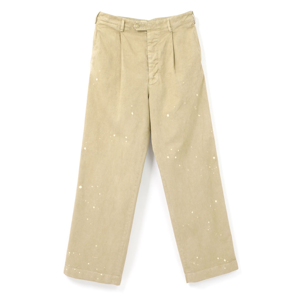 GARMENT-DYED FINX LIGHT CHINO ONE-TUCK WIDE PANTS A26SP02LF BEIGE