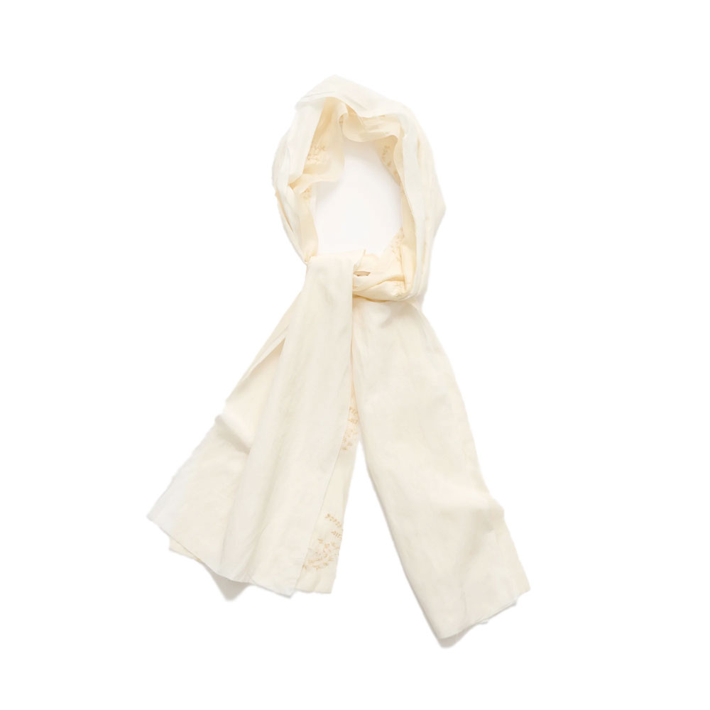 LAYERED SCARF CLOUD WHITE SILCOT WEAVE