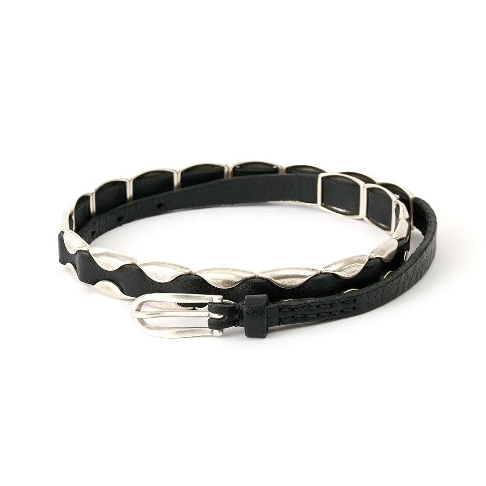BILLOW BELT OILY BLACK LEATHER
