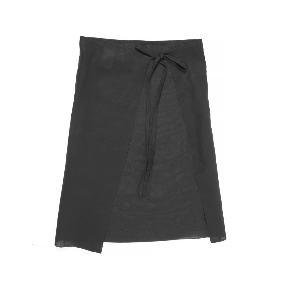 SHEER WRAP SKIRT BLACK