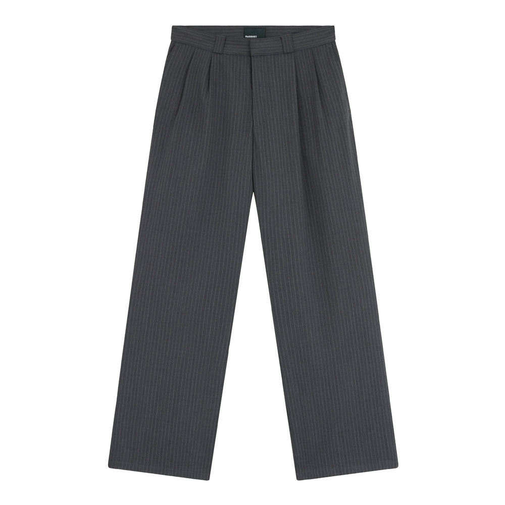 PIN STRIPE SLACKER CHINO PANTS DARK GREY