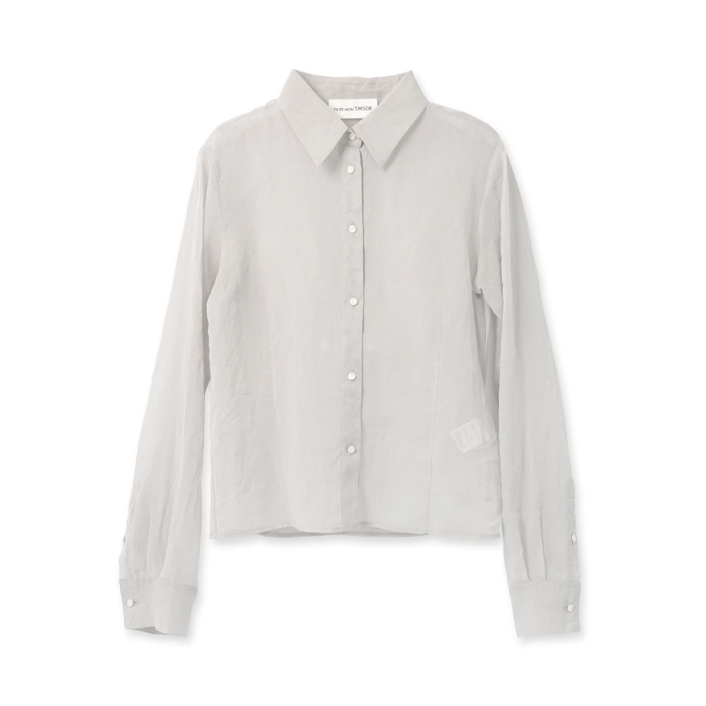 COTTON LAWN SHEER SHIRT L.GREY