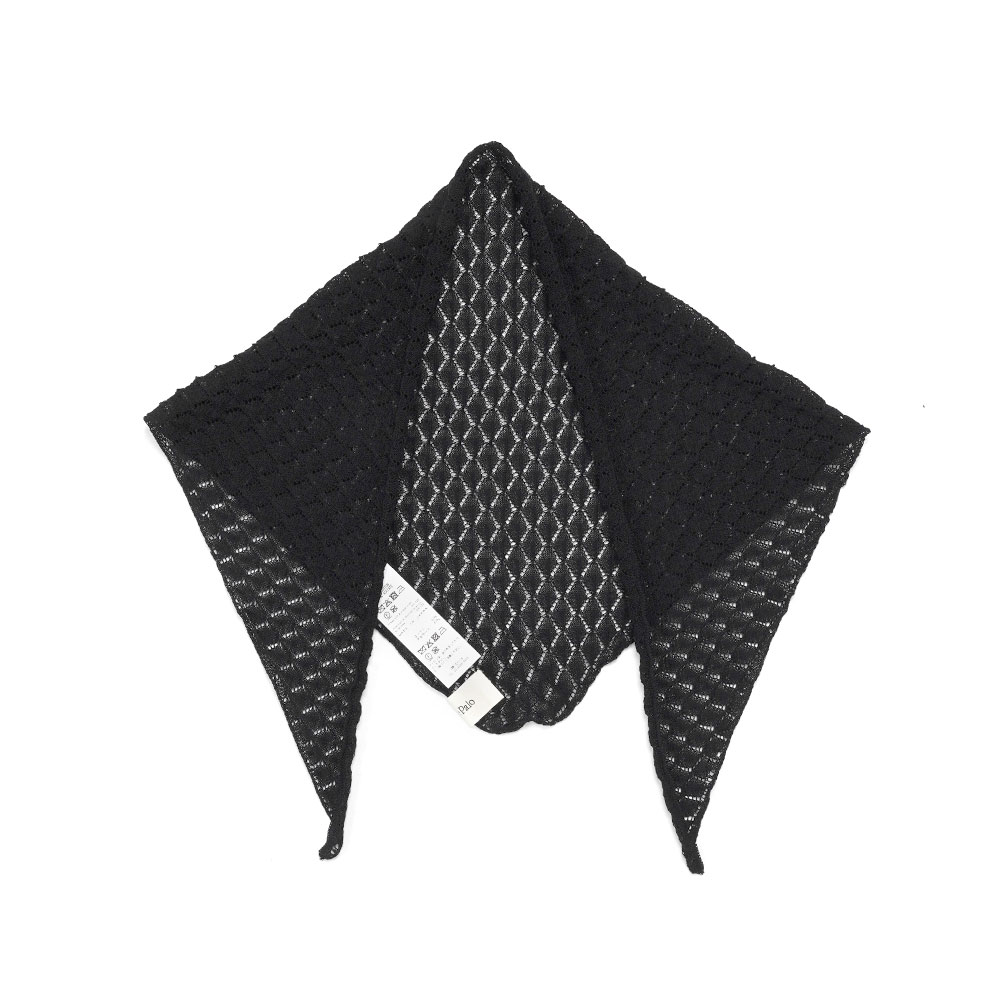 OPEN WORK KNIT SCARF BLACK
