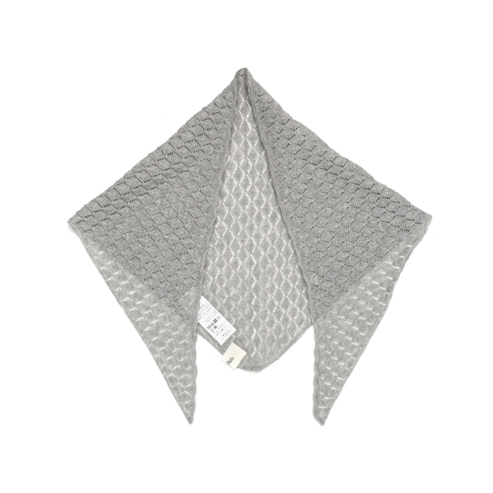 OPEN WORK KNIT SCARF GREY