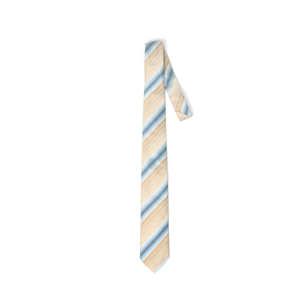 SILK NECKTIE SKY/BRONZE STRIPE