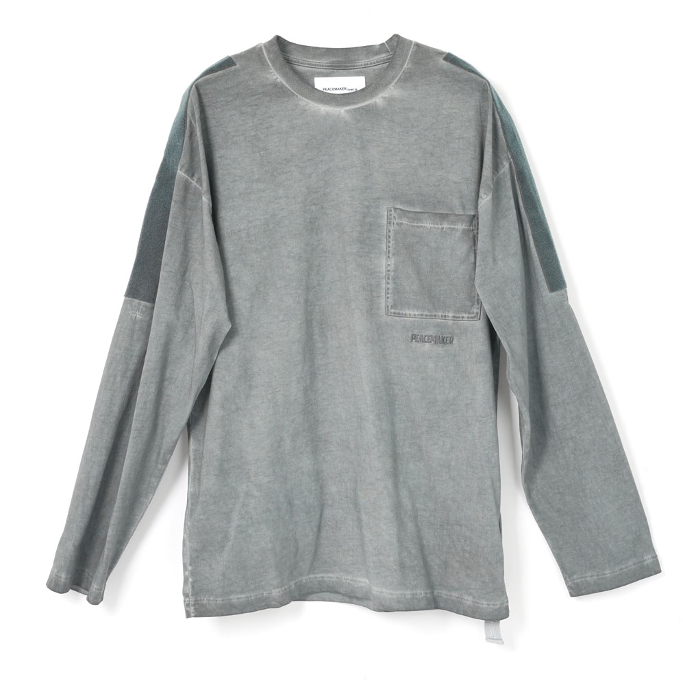 VELCRO APPLIQUE SWEATSHIRT LIGHT GRAY