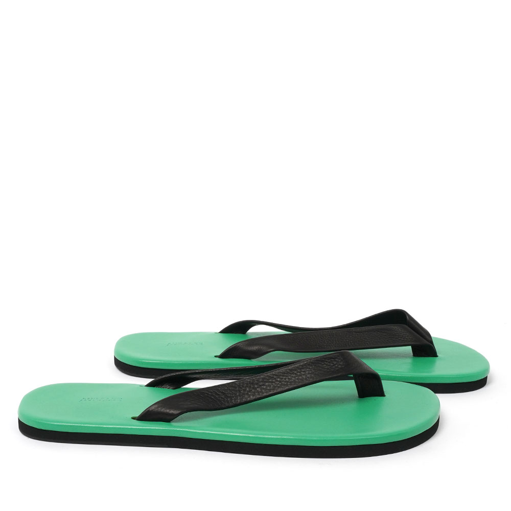 SOFT LEATHER FLIP-FLOPS A26SS05QD GREEN×BLACK