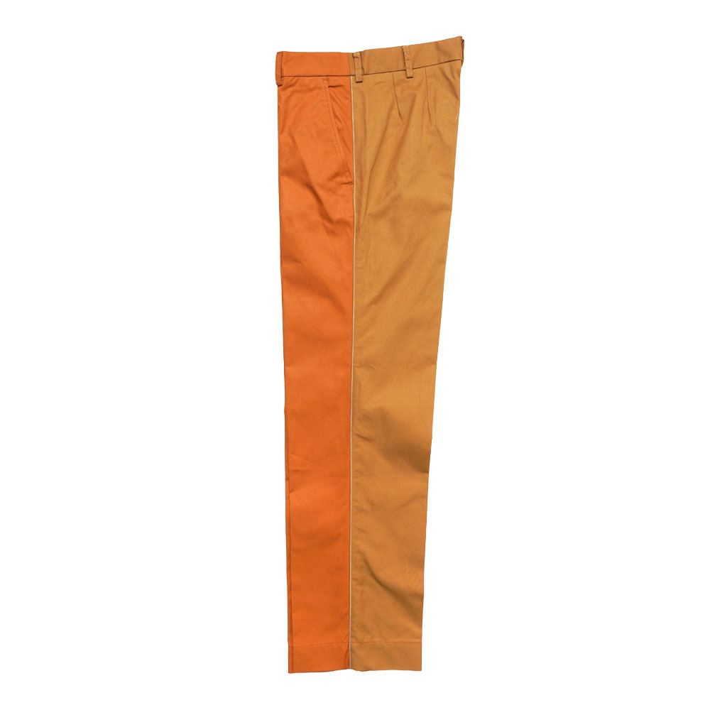 TROUSERS DALET TWO TONED ORANGE AND TAUPE _