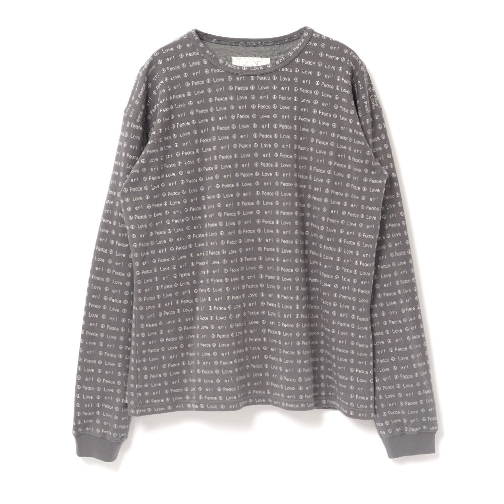 JACQUARD LONG SLEEVE TEE GREY