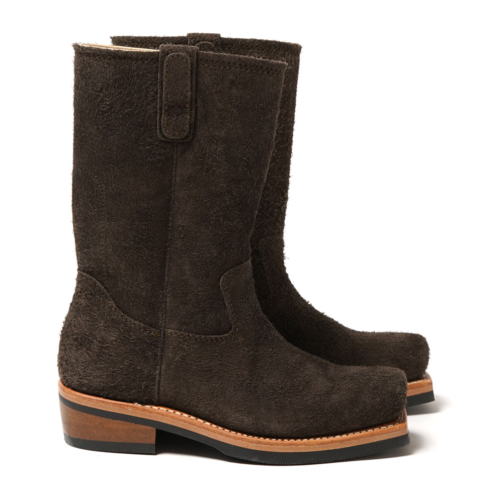 FLAT TOE BOOT ESPRESSO HAIRY SUEDE