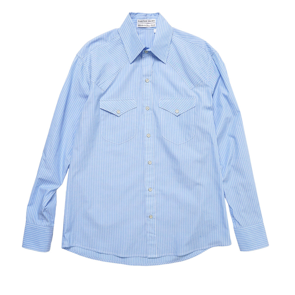 STRIPED WESTERN SHIRT BLU/WHT