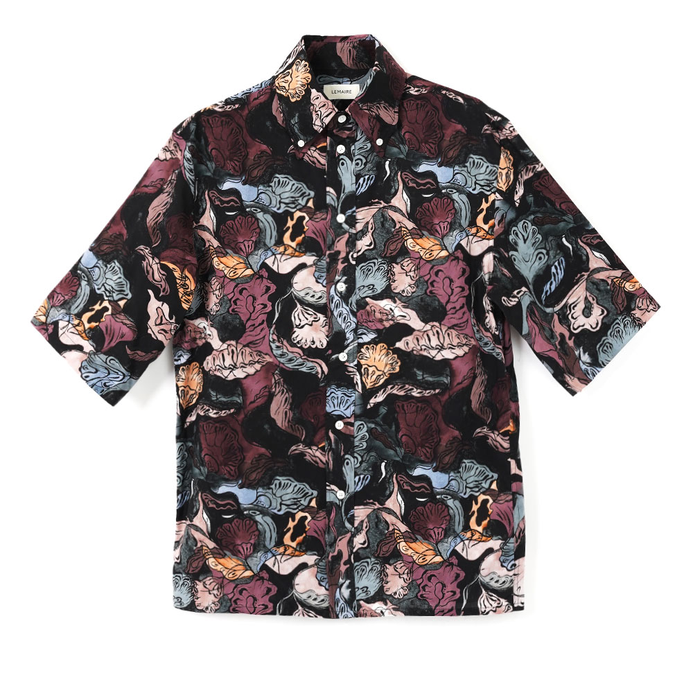 SHORT SLEEVE SHIRT BLACK/PLUM