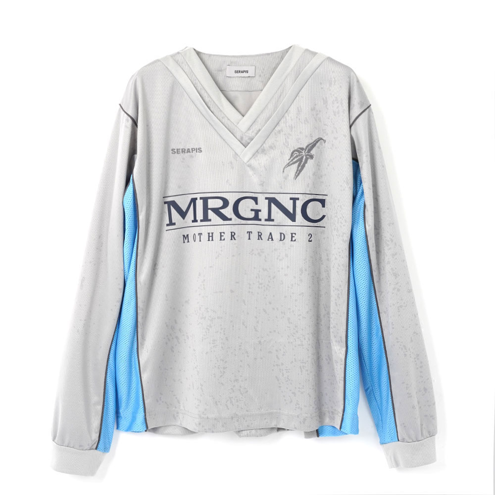 DOUBLE V FOOTBALL TOP SILVER/AQUA