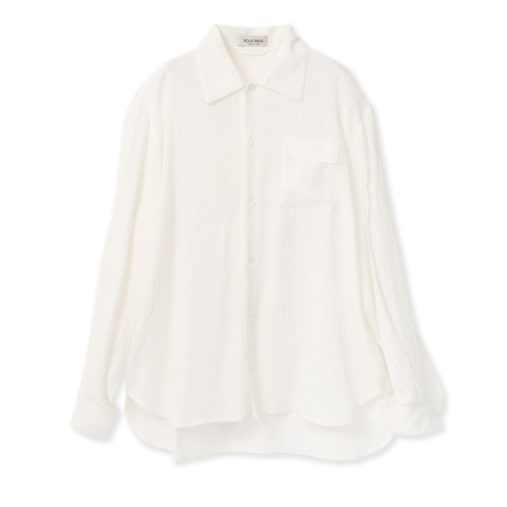 ROUNDED SHIRT WHITE CREPE