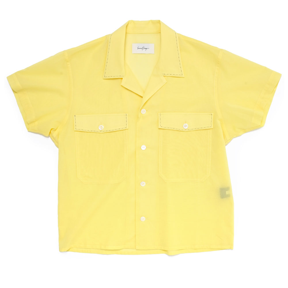 CROPPED OPEN COLLAR SS SHIRT CANARY YELLOW
