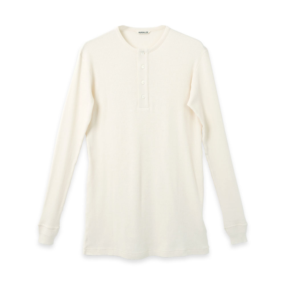 ORGANIC SOFT RIB HENLEY NECK P/O A26SP01OT IVORY