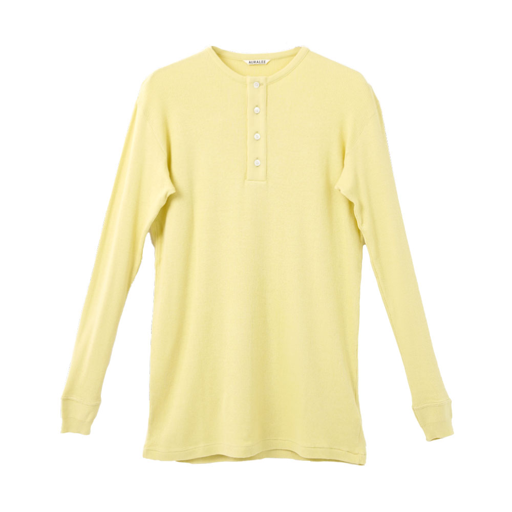 ORGANIC SOFT RIB HENLEY NECK P/O A26SP01OT DUSTY YELLOW
