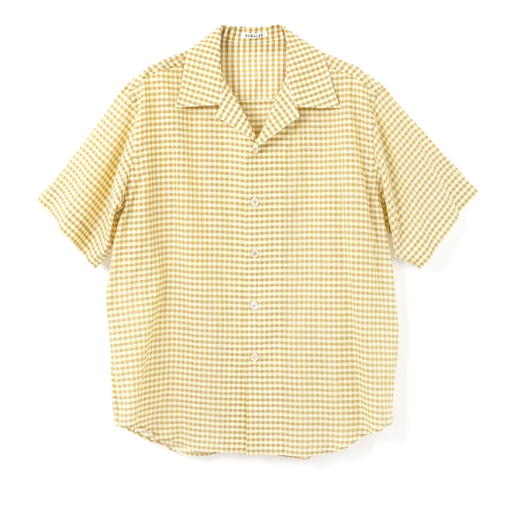AIRY LIGHT COTTON CHECK HALF SLEEVED SHIRT A26SS02GC MUSTARD GINGHAM CHECK
