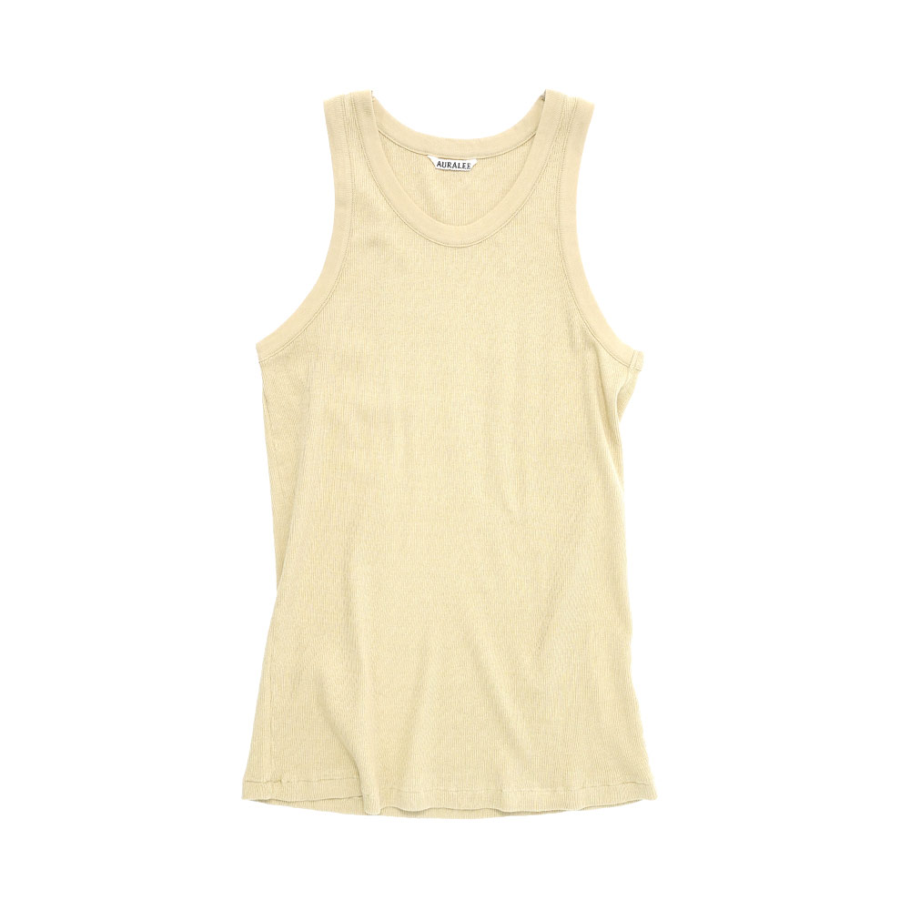 ORGANIC SOFT RIB TANK KHAKI BEIGE