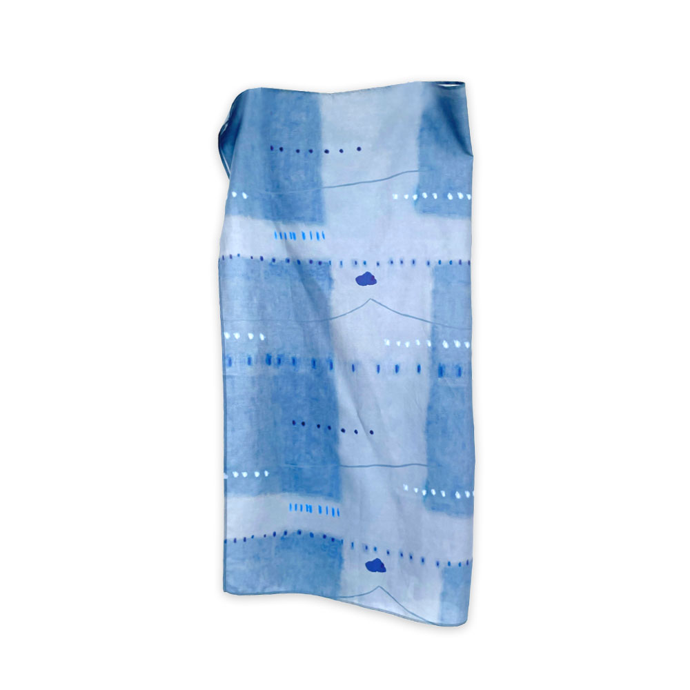 COSMO SE/CO PRINT SCARF COSMO BLUE