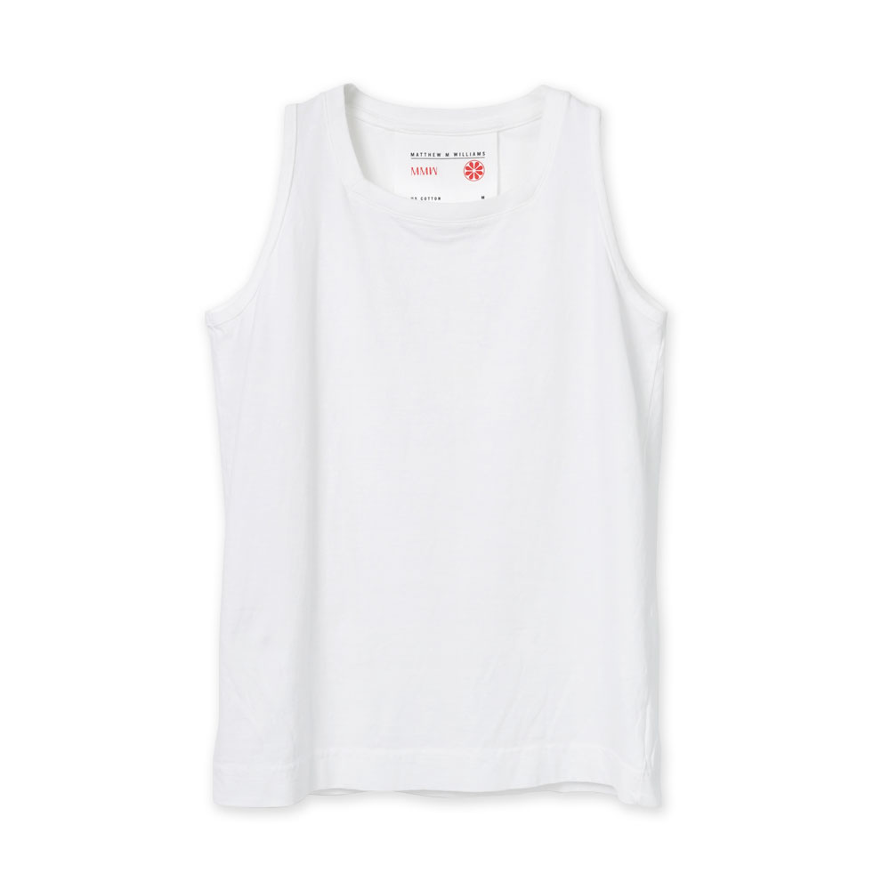 SQUARE NECK TANK TOP WHITE