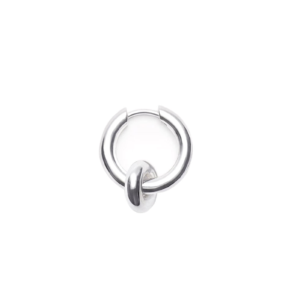 DONUT EARRING SMALL 102195-S POLISHED SILVER