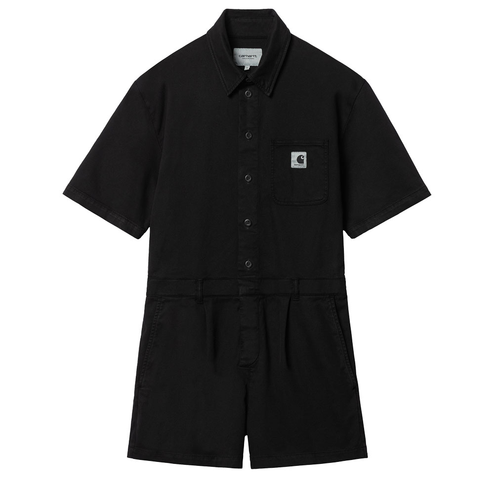 W CRAFT SHORT COVERALL BLACK RINSED