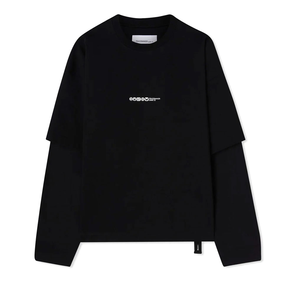 PEACEMAKER PAINTED DOUBLE LAYER BOXY TSHIRT BLACK