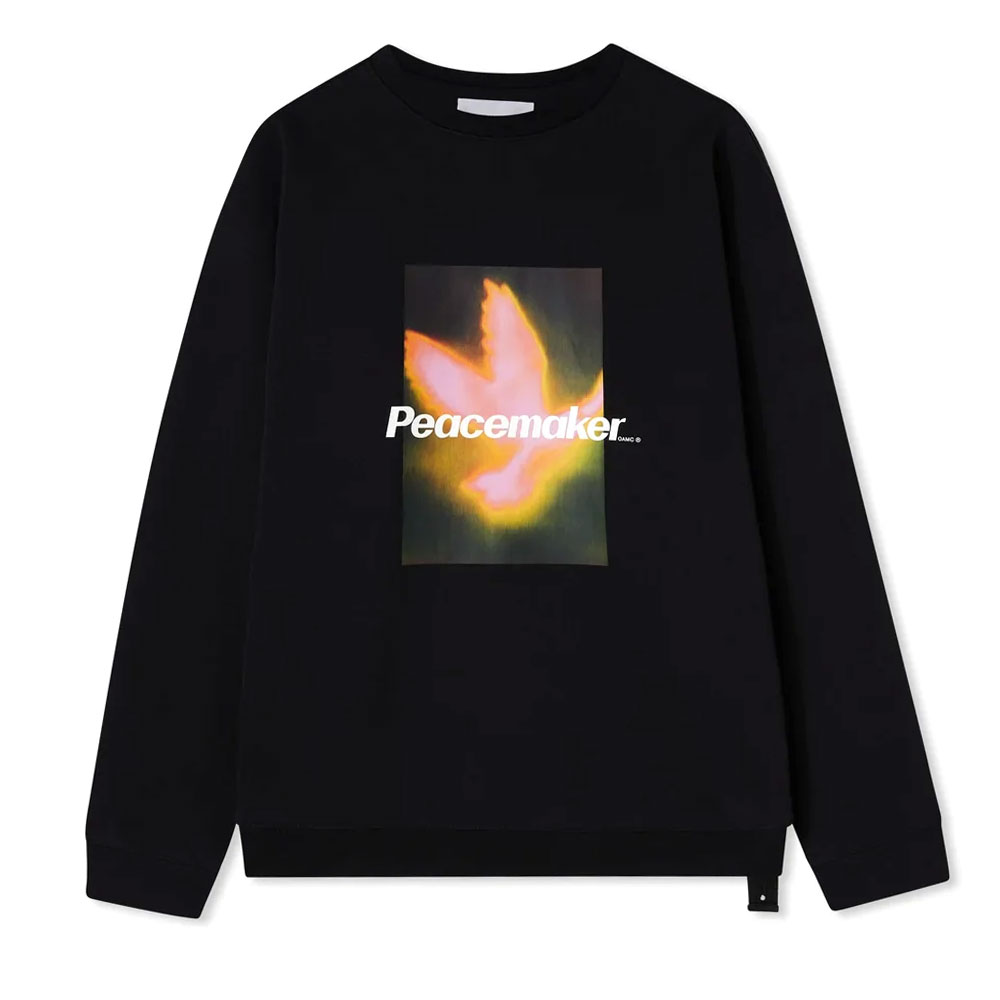 PEACEMAKER BIRD LOOSE FIT CREWNECK BLACK