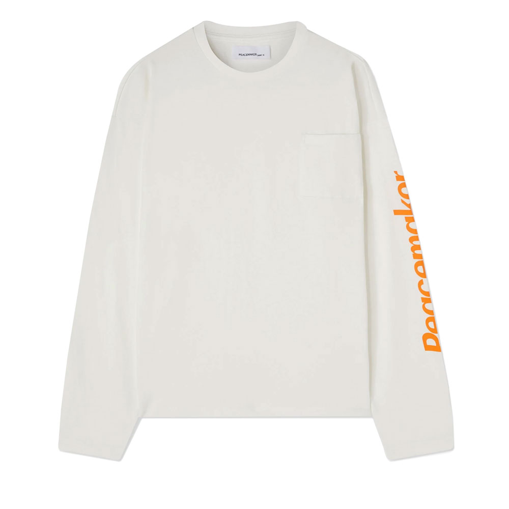 PEACEMAKER L/S POCKET TEE SNOW WHITE