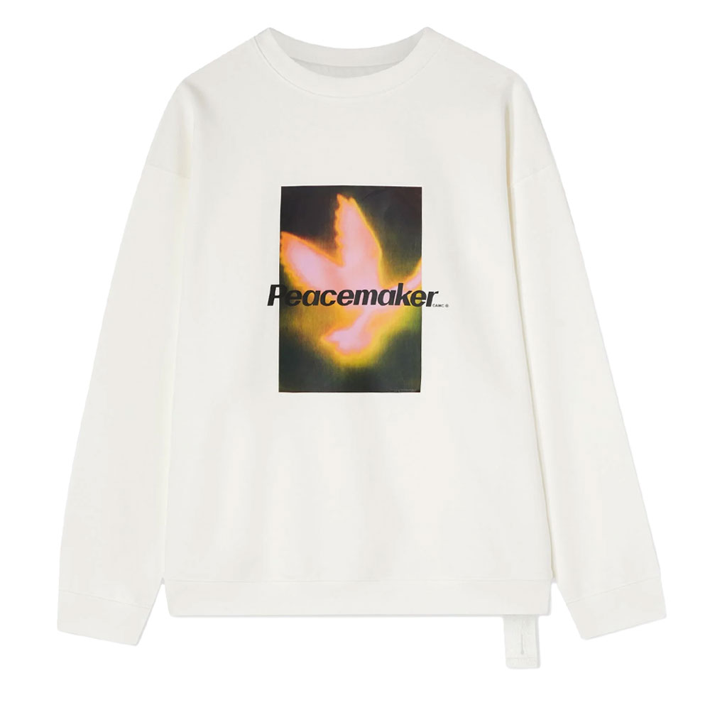 PEACEMAKER BIRD LOOSE FIT CREWNECK SNOW WHITE