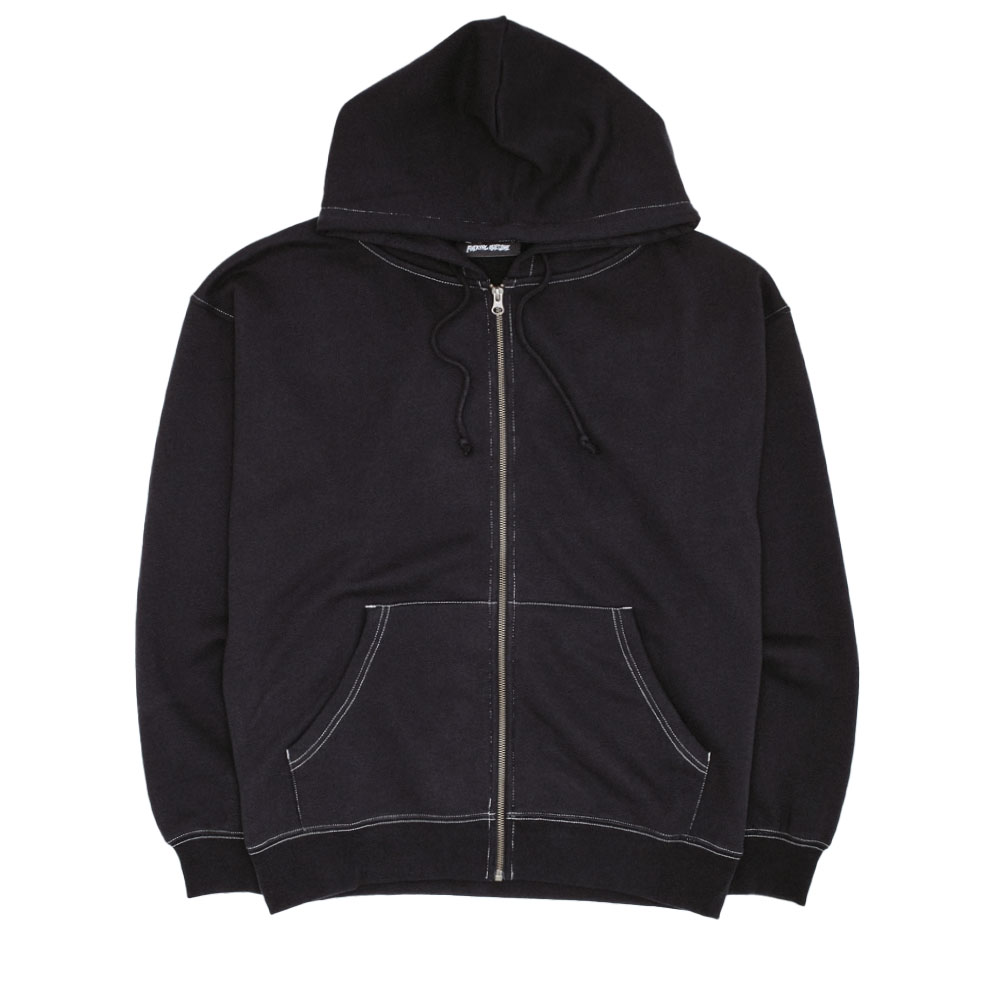 CONTRAST STITCH HOODIE BLACK
