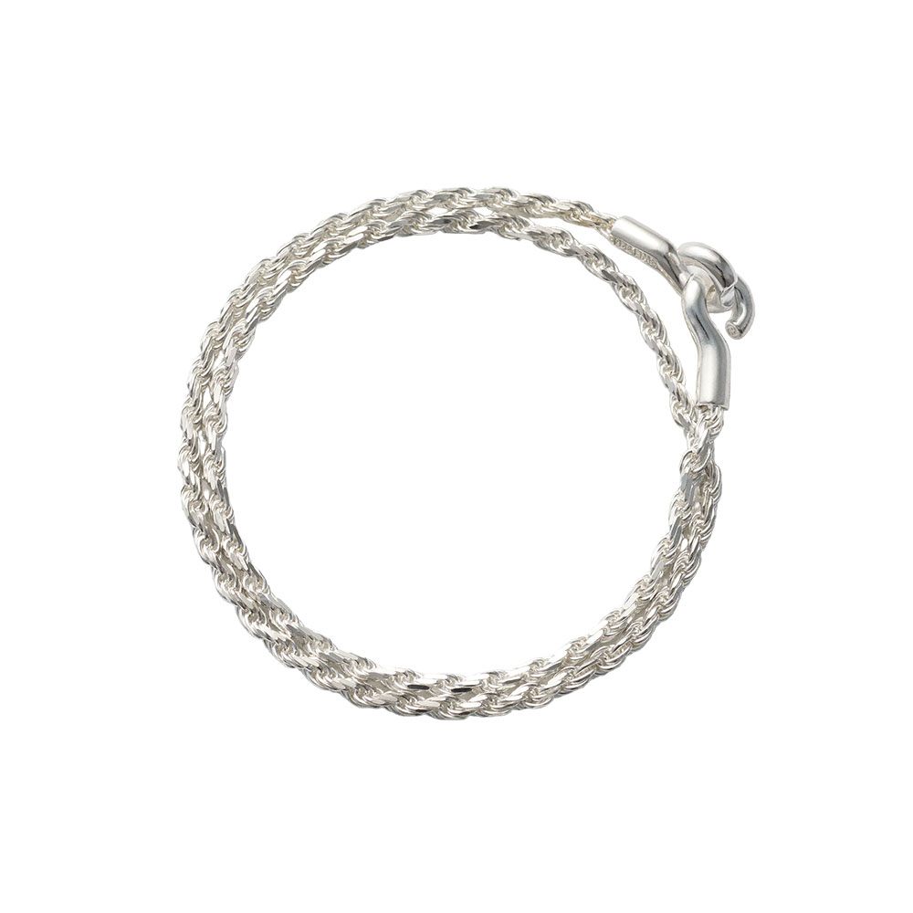 ROPE BRACELET THICK DOUBLE 101517 POLISHED SILVER